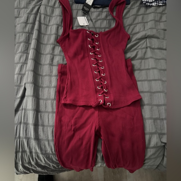 Fashion Nova Other - Carina Snatched Pant Set - burgundy